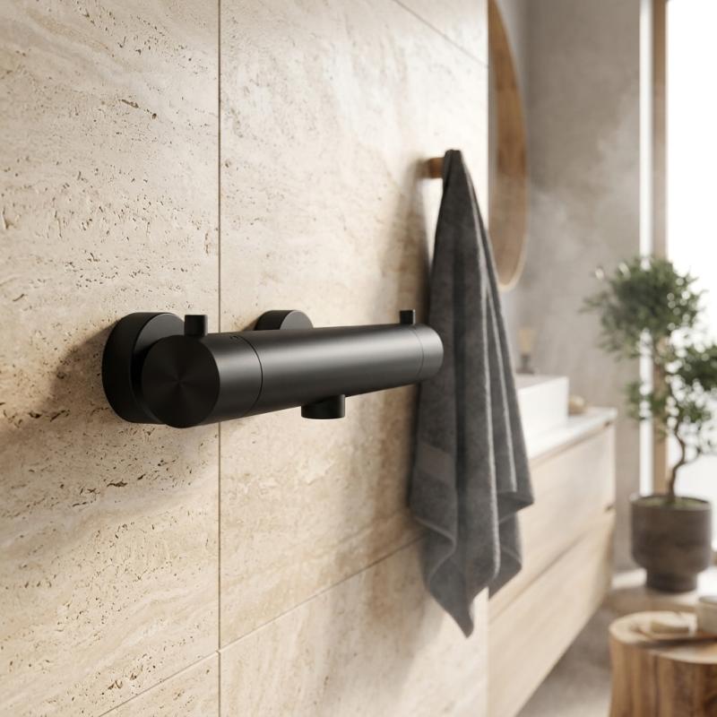 Aquanello Eterna Thermostatische Opbouw Douchekraan Mat Zwart ET2600-10